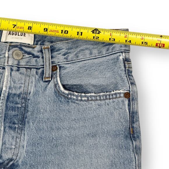 AGOLDE Relaxed Boot Jeans in Curio Size 25 Mid Rise Raw Hem Button Fly - Picture 11 of 13